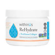 within Us ReHydrate + TruMarine® Collagen Jar - Organic PEACH