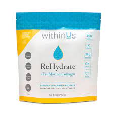 within us ReHydrate + TruMarine® Collagen Stick Packs (50) - LEMON