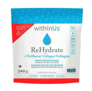 withinUs ReHydrate + TruMarine™ Collagen Stick Pack Pouch (50 stick packs)